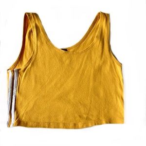 two sided lined mustard yellow crop top.